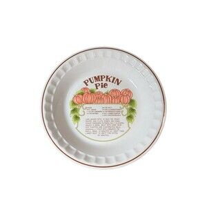 Vintage Pumpkin Pie Recipe Plate Fall Dish COTC 10.5” Gift Baking Thanksgiving